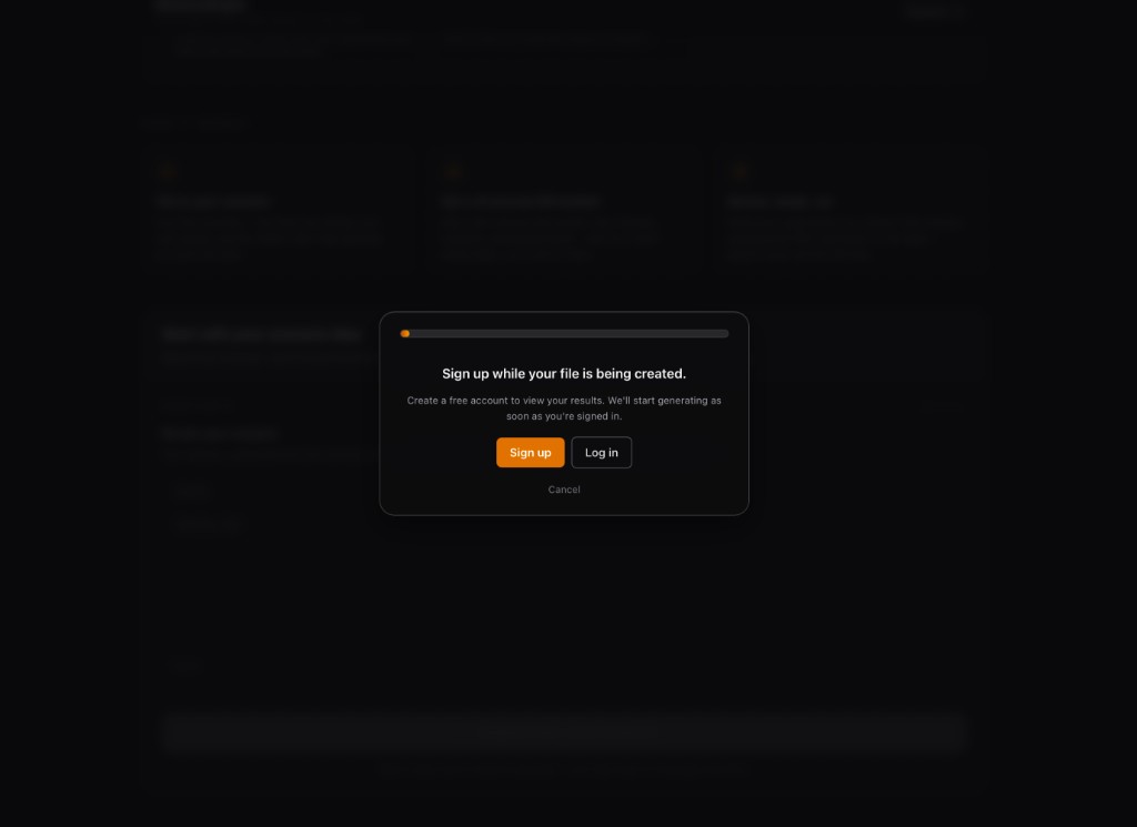 AdventureEngine — sign up while PDF is being generated